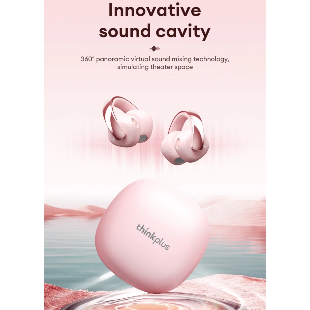 Audífono Lenovo LP38 Clip ear Rosado 30h Bluetooth 5.4