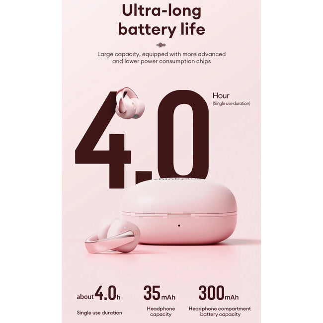 Audífono Lenovo LP38 Clip ear Rosado 30h Bluetooth 5.4