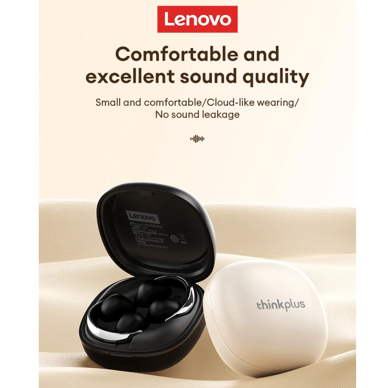 Audífono Lenovo LP38 Clip ear Negro 30h Bluetooth 5.4