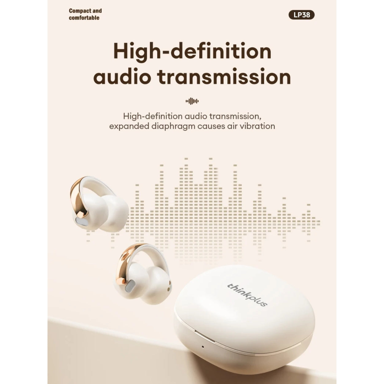 Audífono Lenovo LP38 Clip ear Blanco 30h Bluetooth 5.4