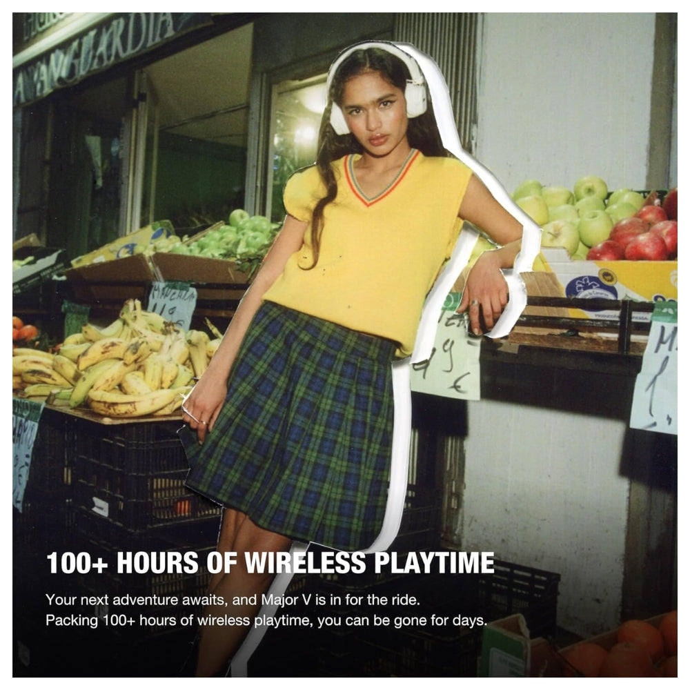 Audífono Marshall Major V Crema On Ear 100h carga inalámbrica