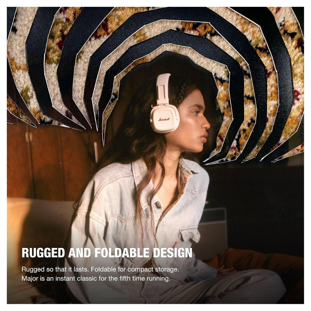 Audífono Marshall Major V Crema On Ear 100h carga inalámbrica