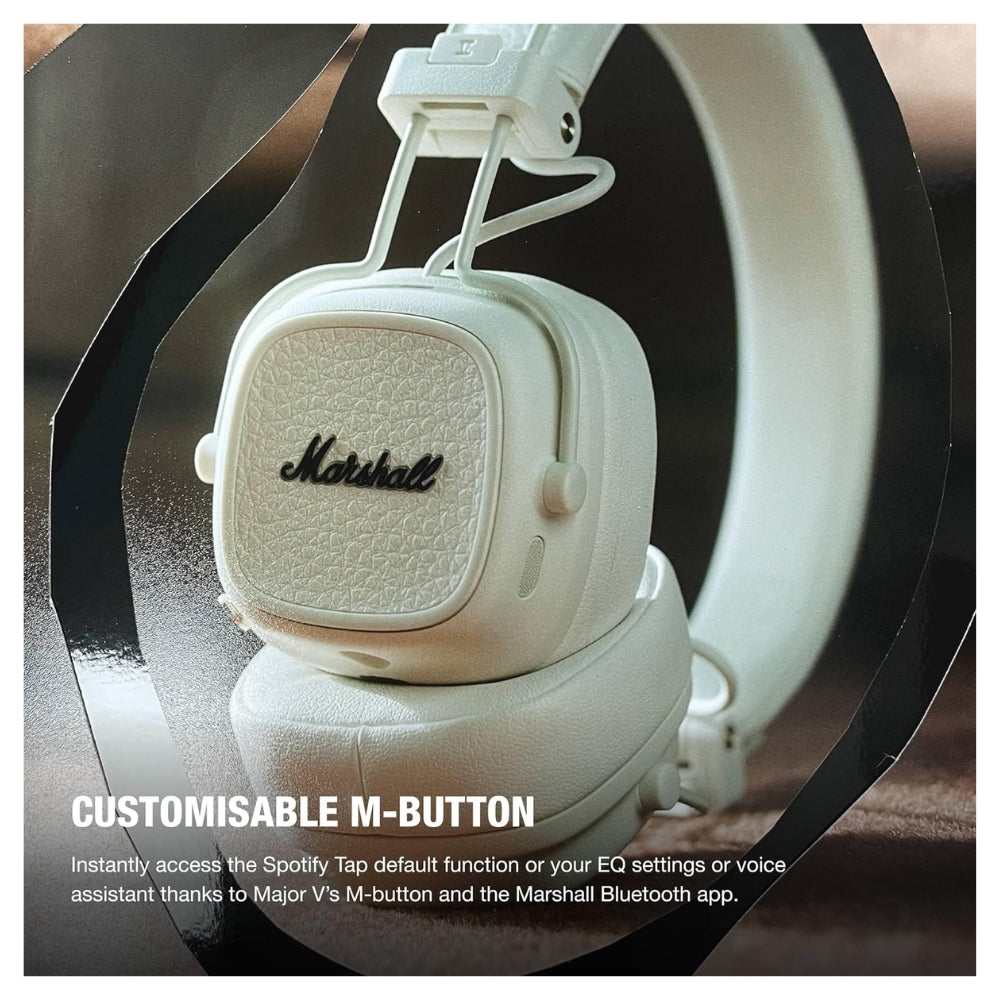 Audífono Marshall Major V Crema On Ear 100h carga inalámbrica