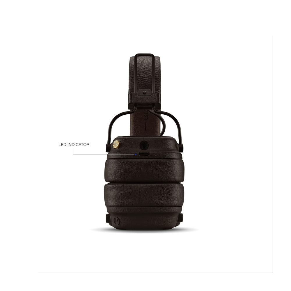 Audífono Marshall Major V Marron On Ear 100h carga inalámbrica