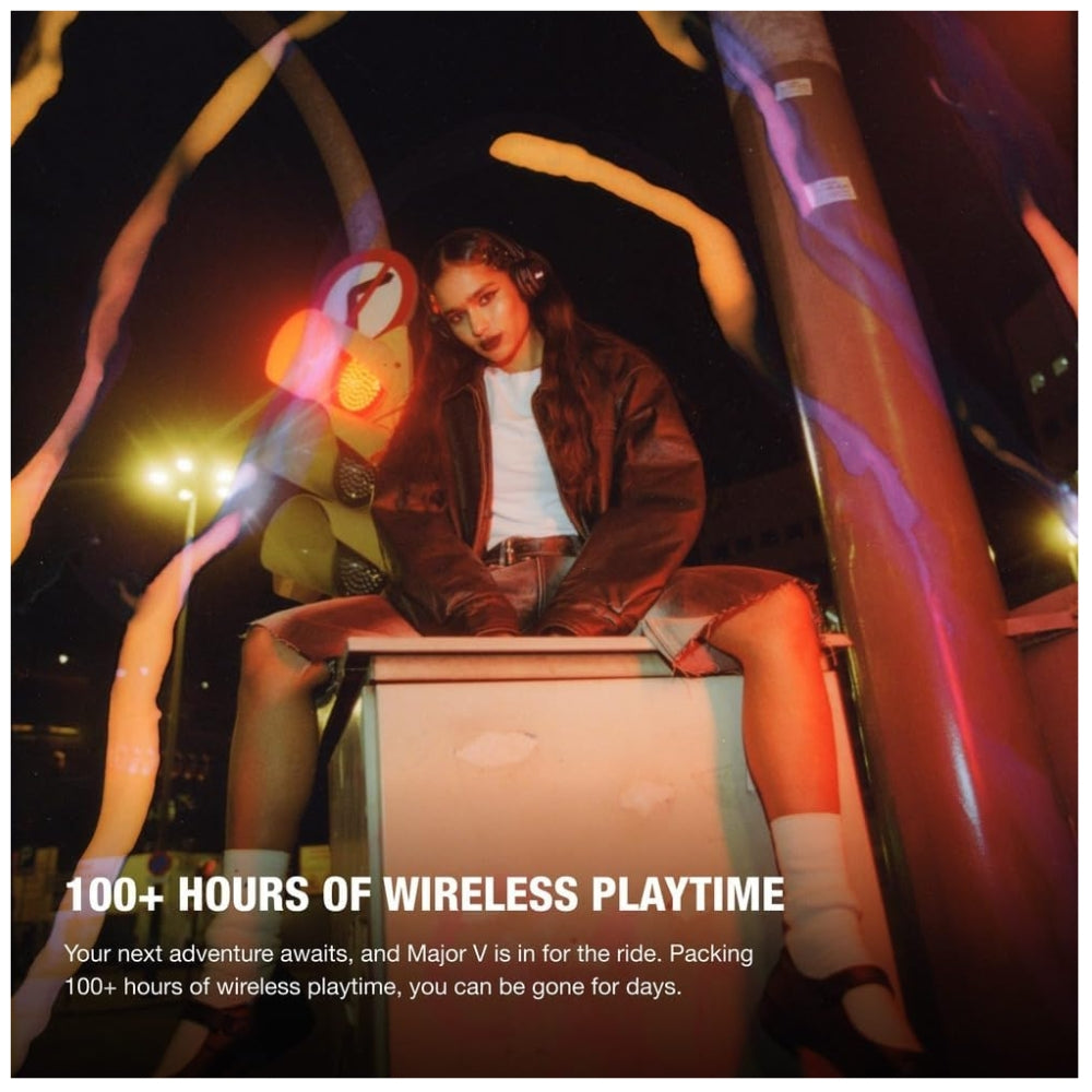 Audífono Marshall Major V Negro On Ear 100h carga inalámbrica