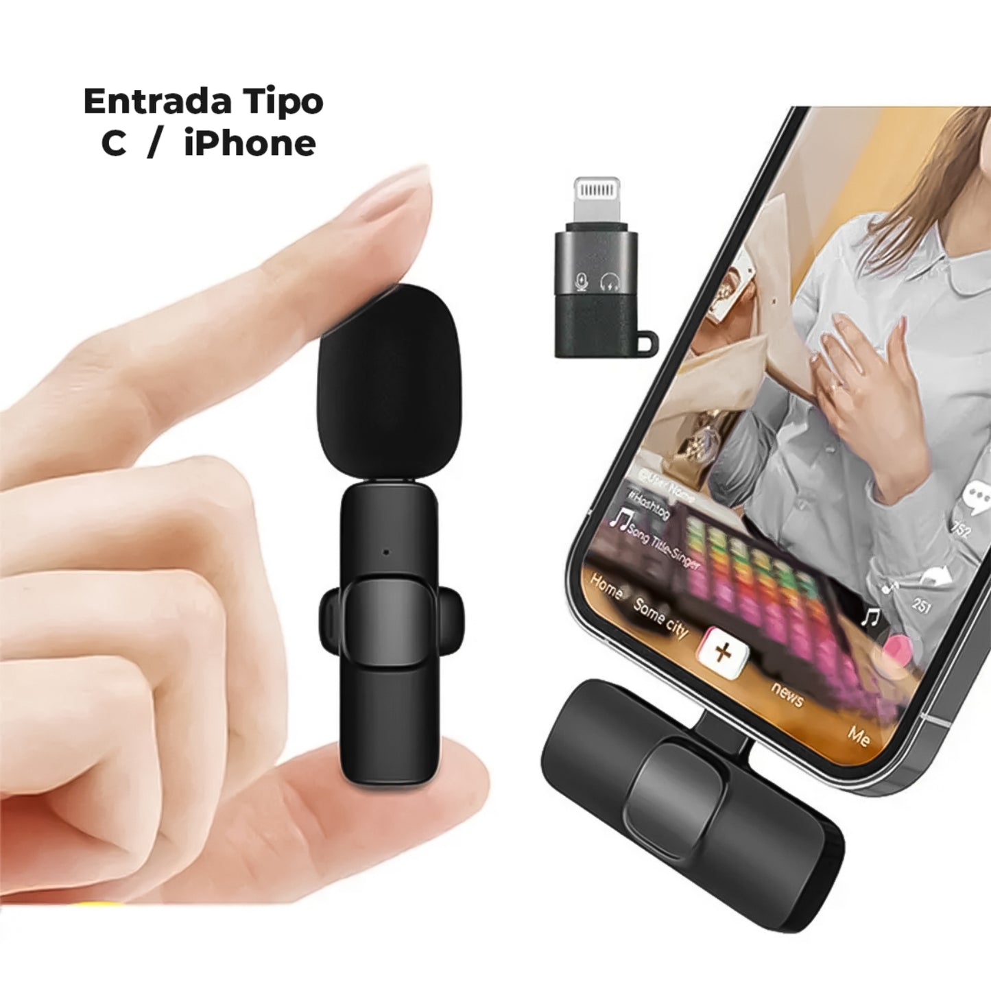 PR Micrófono inalámbrico K8 para Iphone y Tipo C