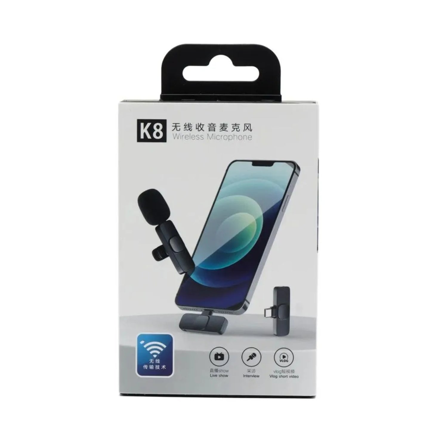 PR Micrófono inalámbrico K8 para Iphone y Tipo C