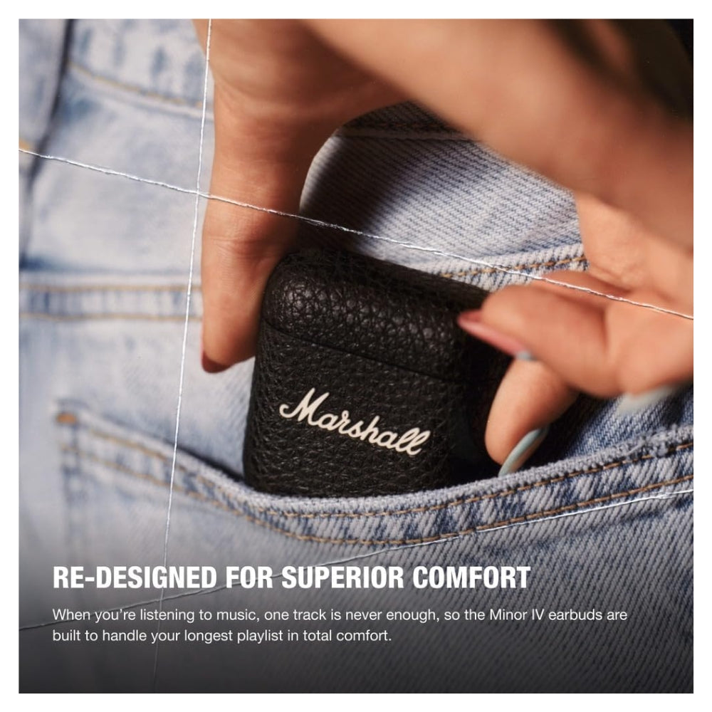 Audífono Marshall Minor IV Negro True Wireless 30h carga inalambrica