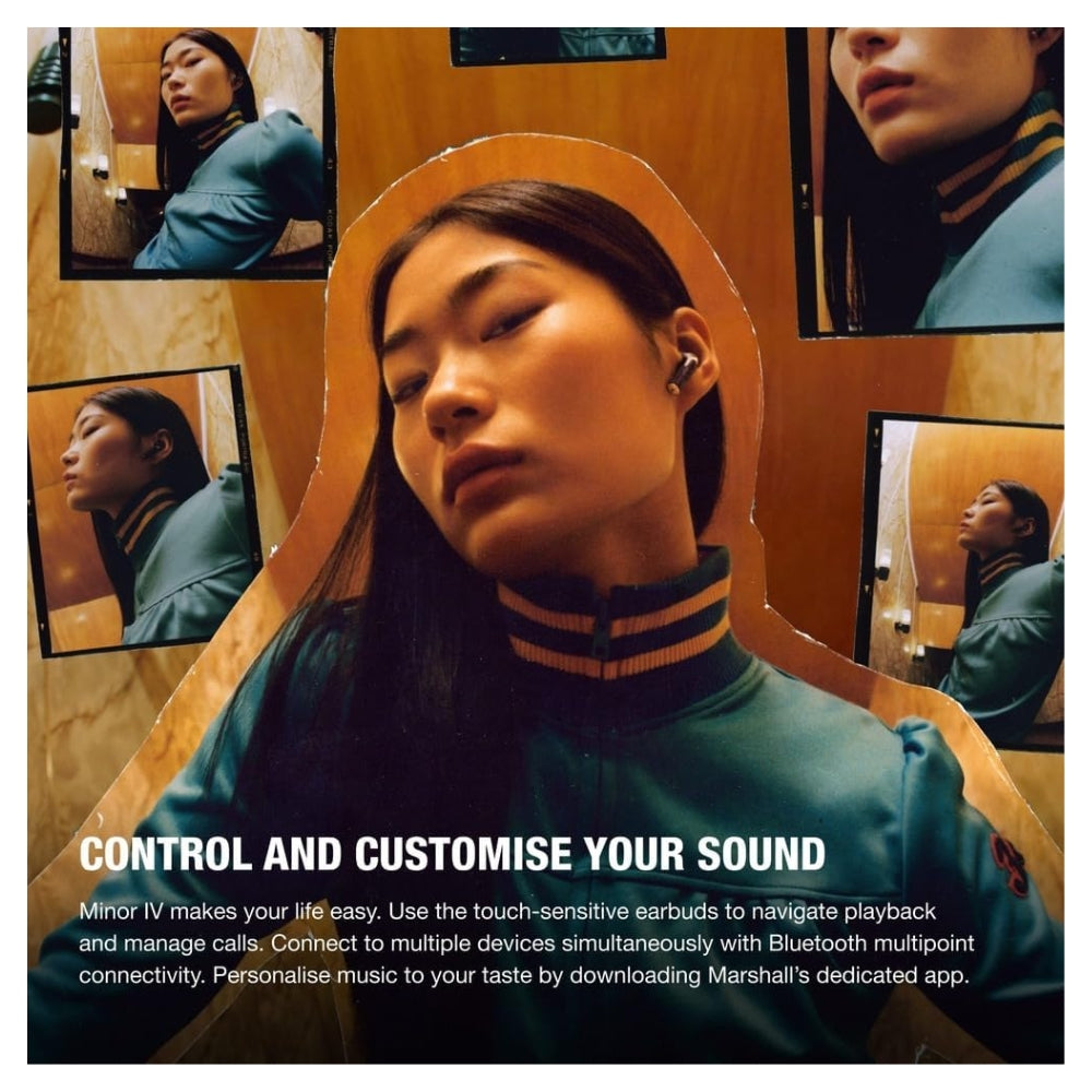 Audífono Marshall Minor IV Negro True Wireless 30h carga inalambrica