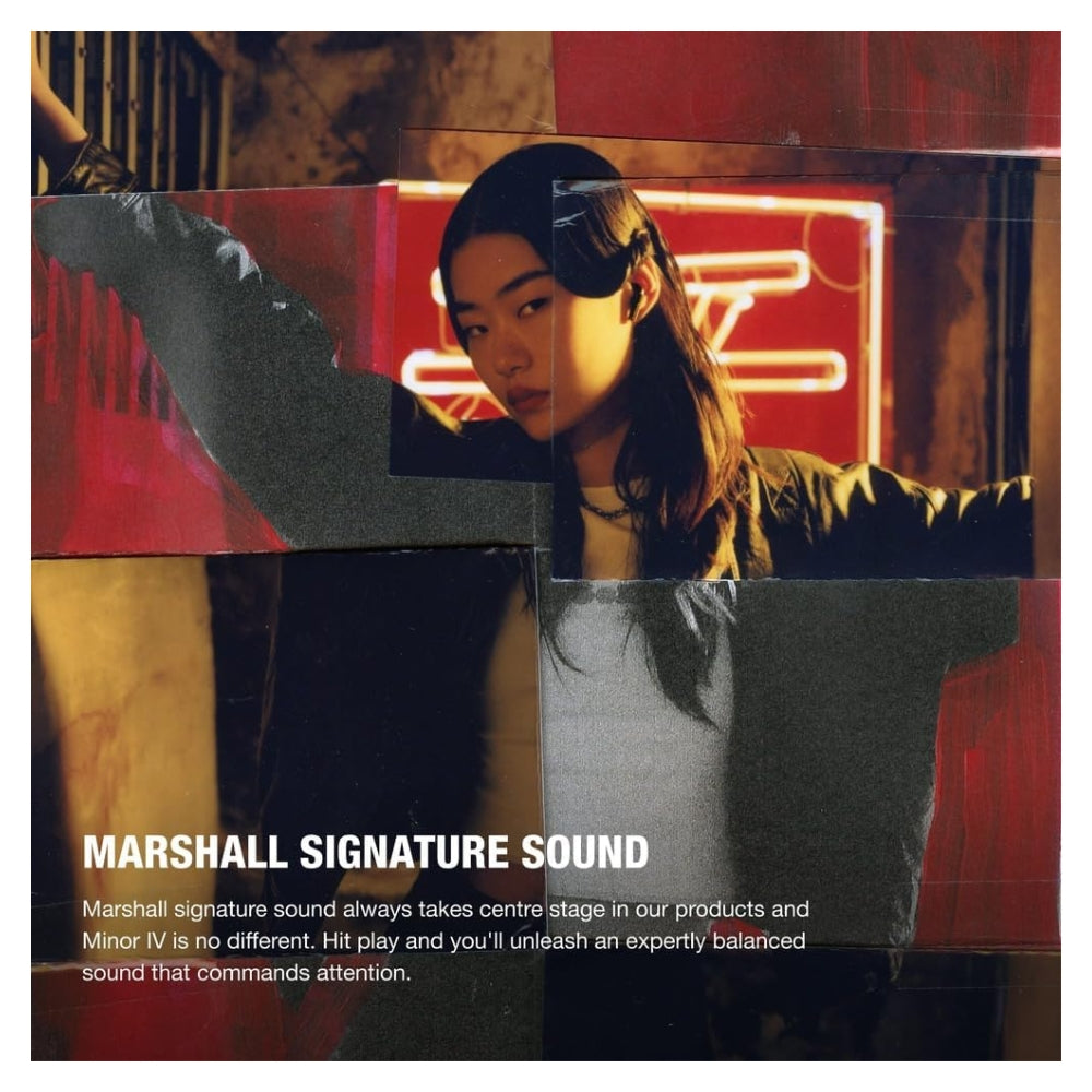 Audífono Marshall Minor IV Negro True Wireless 30h carga inalambrica