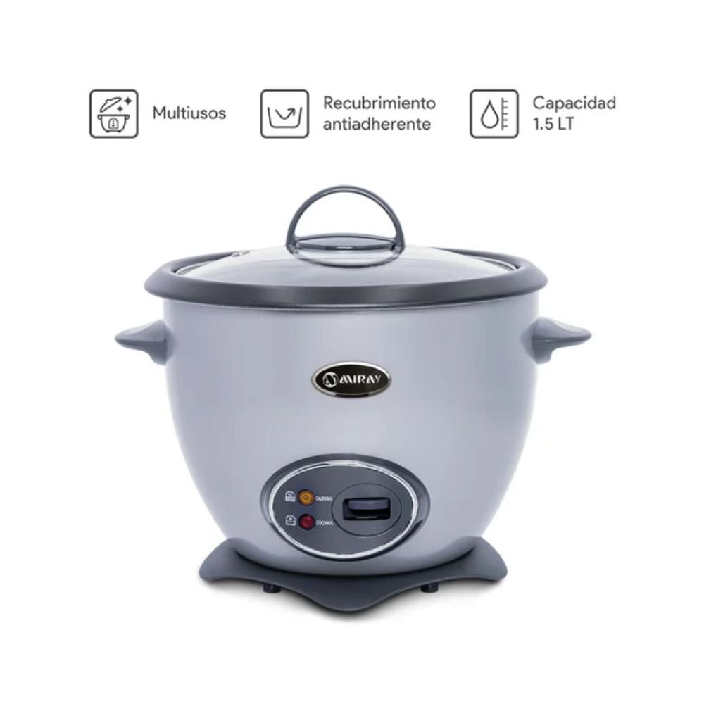 Combo Miray Olla Arrocera Gris 1.5L + Licuadora 1.5L 600W + Horno Microondas 20L