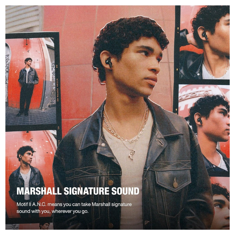 Audífono Marshall Motif II ANC Negro True Wireless 30h carga inalambrica