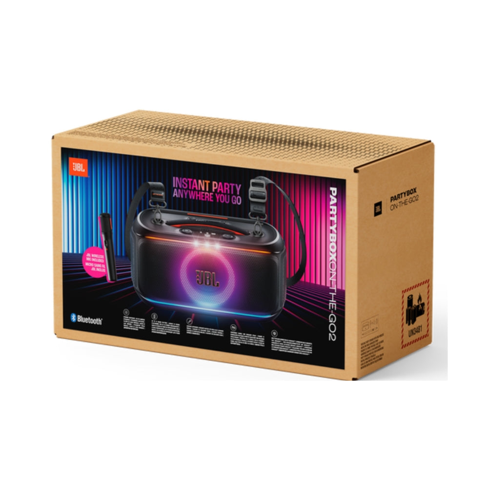 Parlante Bluetooth JBL Partybox On The Go 2 100W IPX4 Negro con micrófono