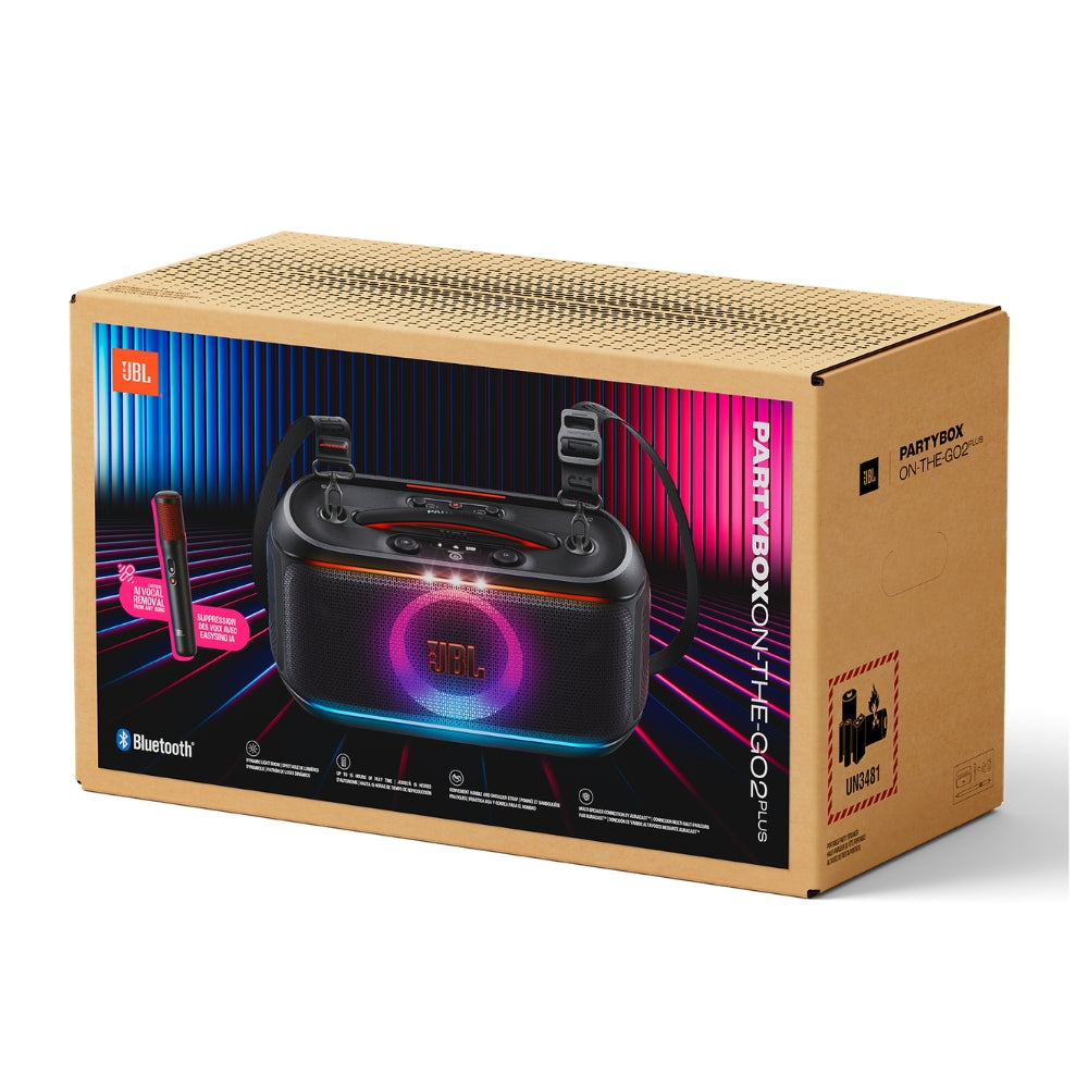 Parlante JBL PartyBox On-The-Go 2 Plus + micrófono con IA