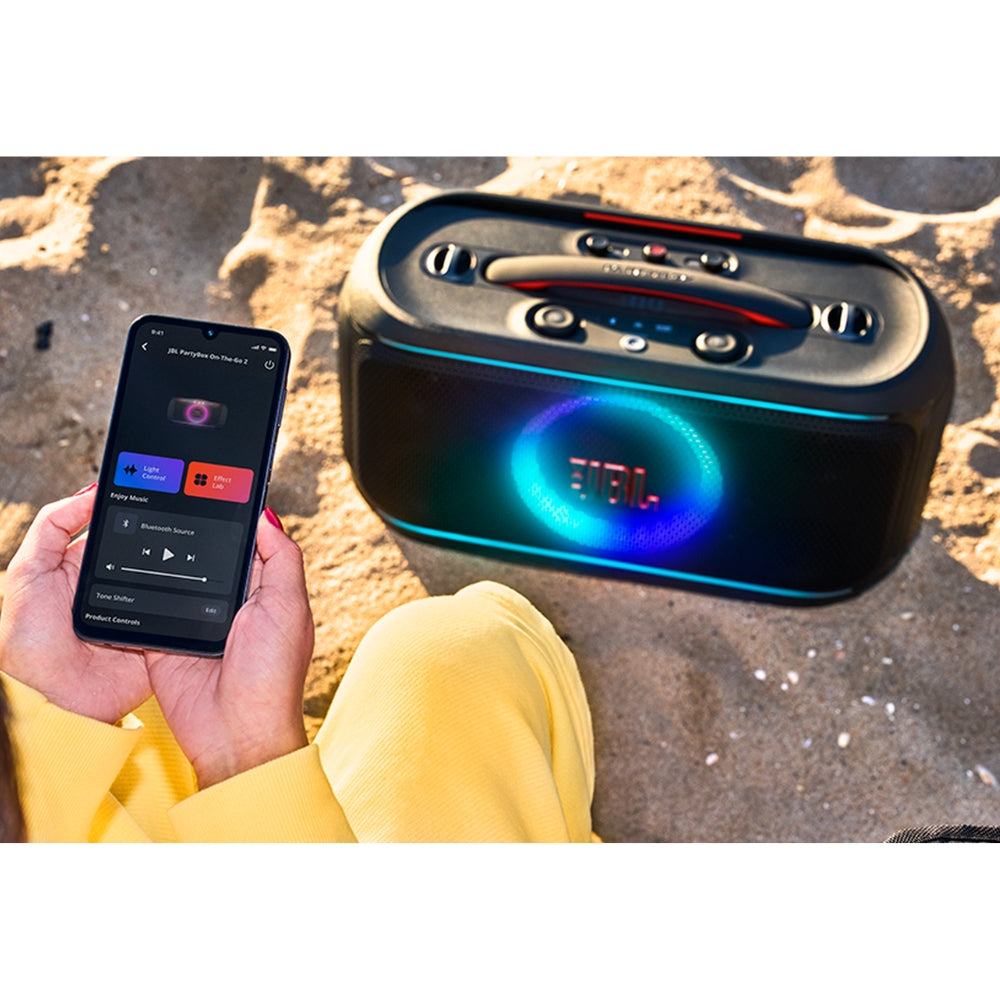 Parlante JBL PartyBox On-The-Go 2 Plus + micrófono con IA