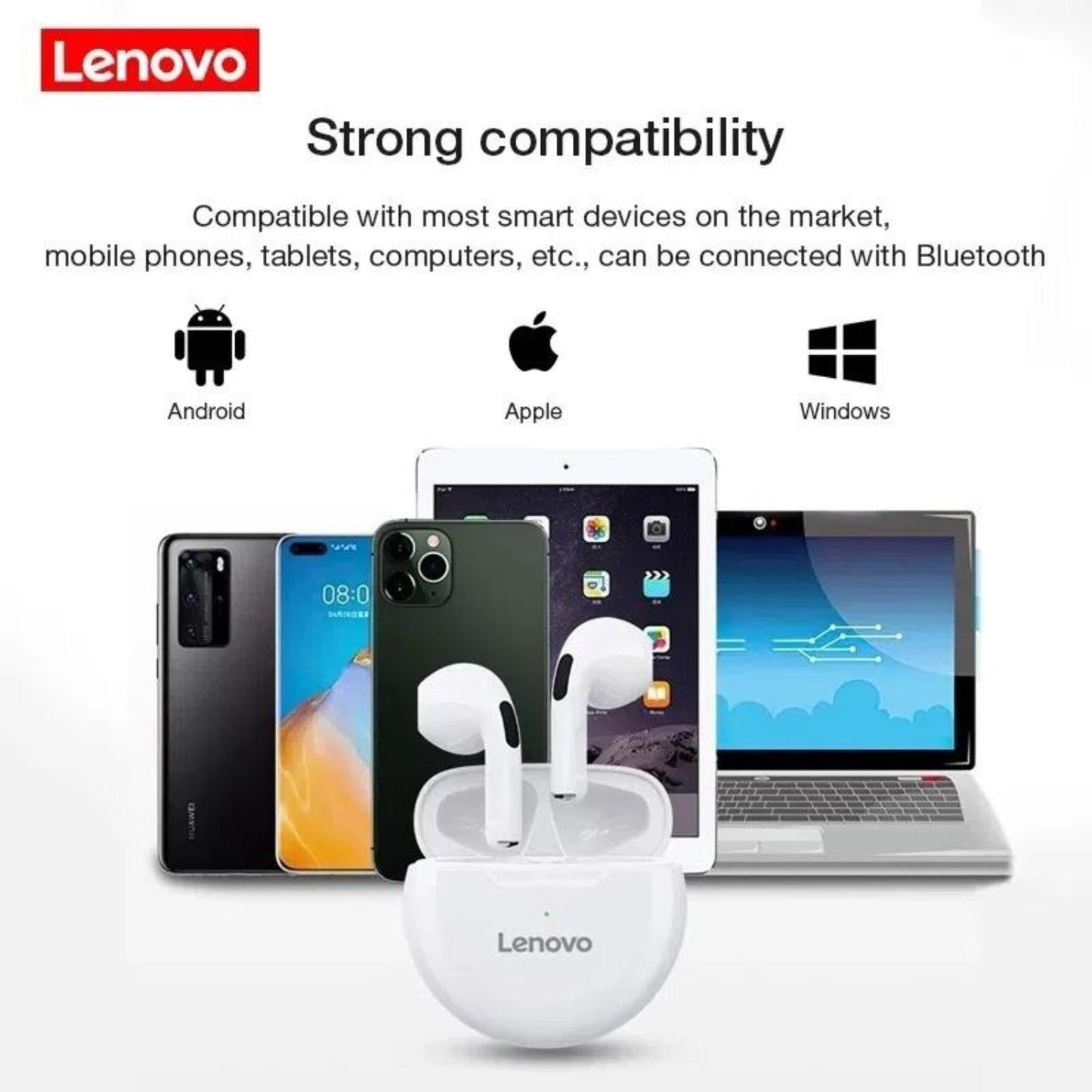 FU Audífonos Inalámbricos Lenovo HT38 negro + Morral multiuso y Lentes de sol de regalo