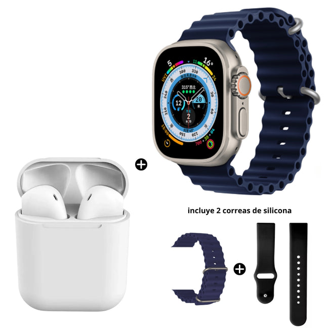 Pack Audífono inalambrico TWS + Smartwatch i8 Ultra  - Colores