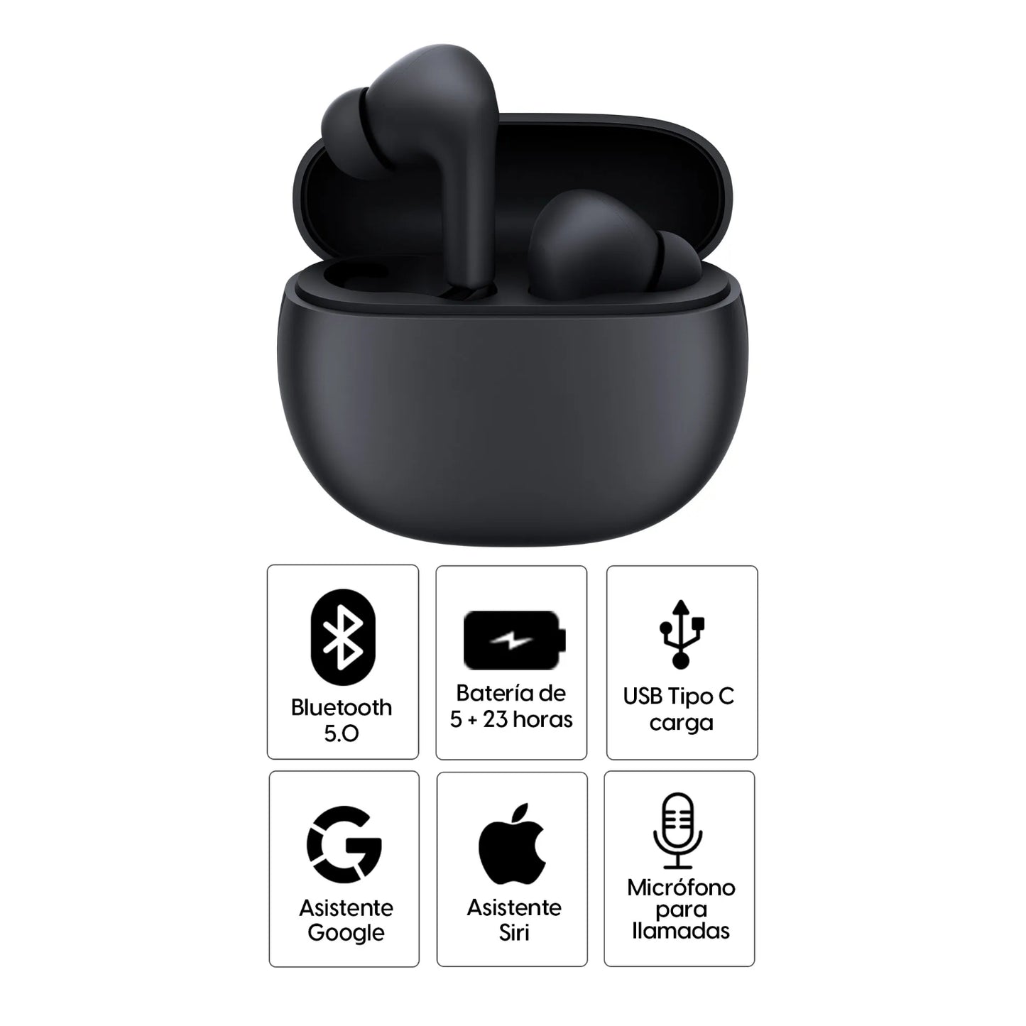 Audífonos Bluetooth Xiaomi Redmi Buds 4 Active - Negro