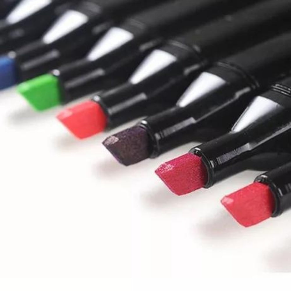 Set de 60 Plumones Doble Punta con Estuche