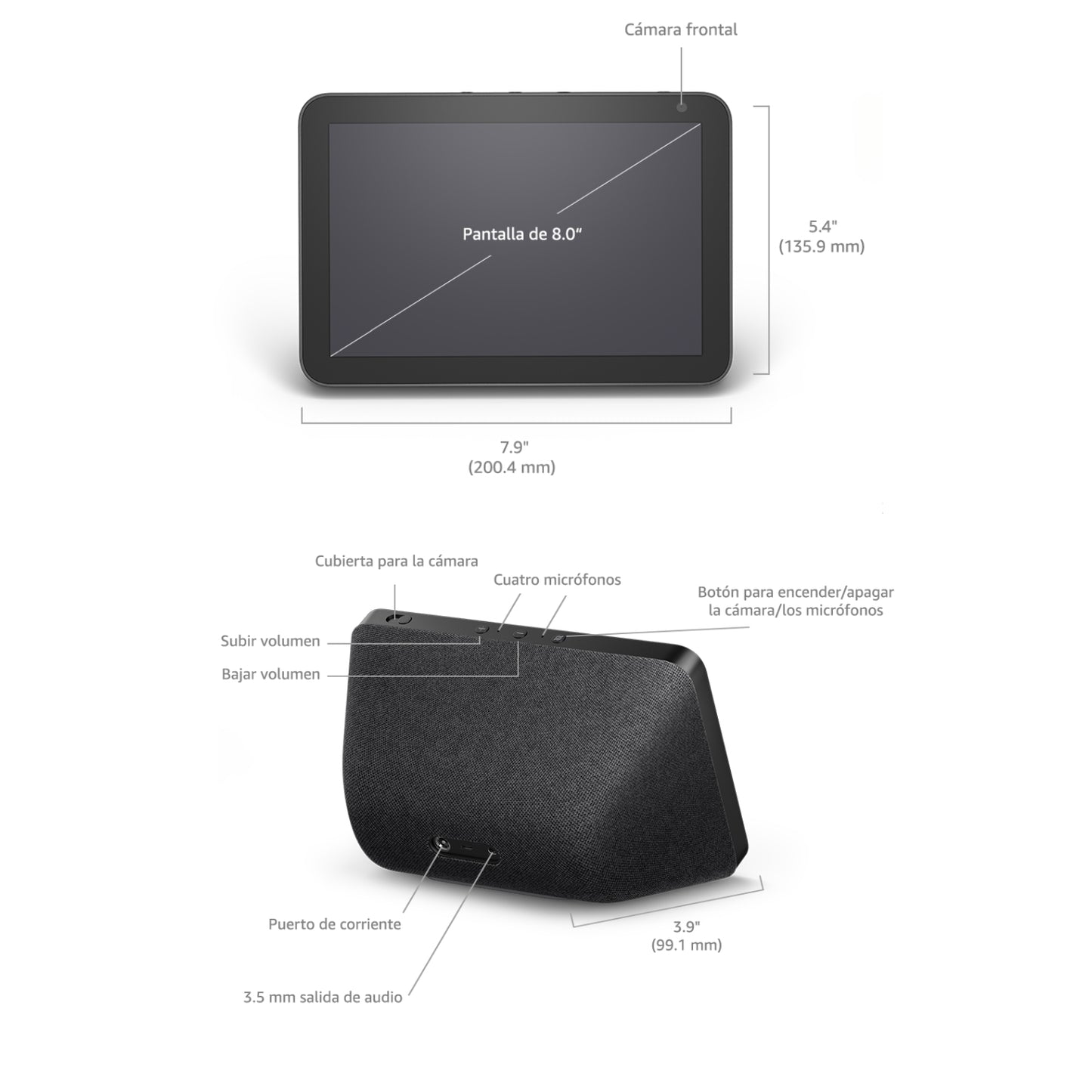 Parlante inteligente Amazon Alexa Echo Show 8 3ra Gen Negro