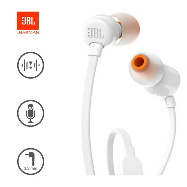 Audifono JBL Tune 110 Microfono Conector 3.5mm Blanco