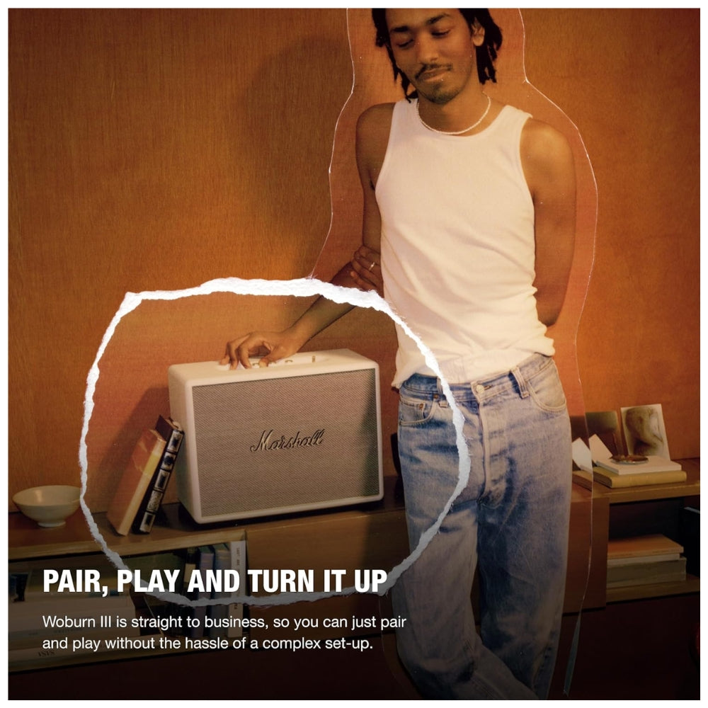 Parlante Bluetooth Marshall Woburn III 150Watts BT52 HDMI RCA Crema