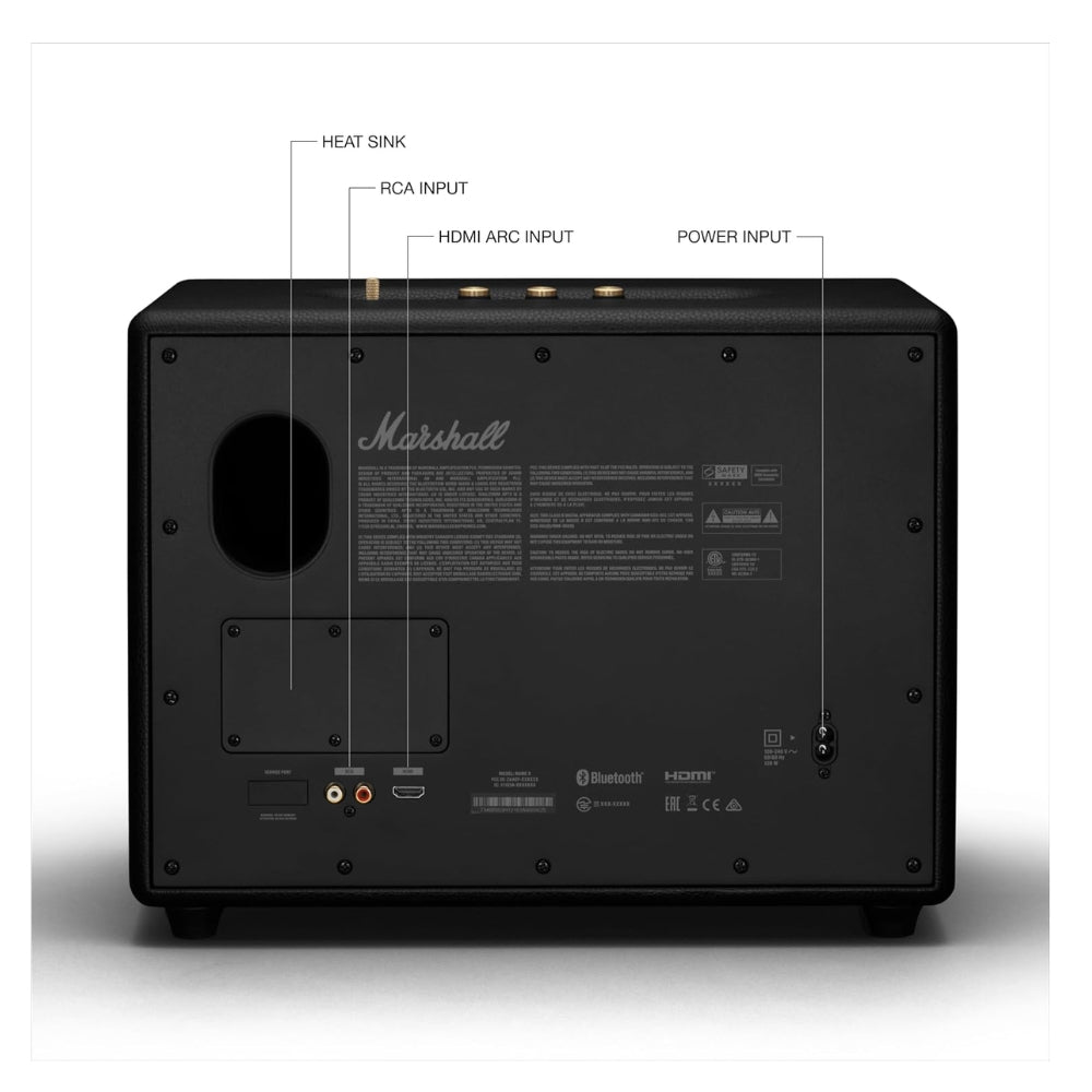 Parlante Bluetooth Marshall Woburn III 150Watts BT52 HDMI RCA Negro