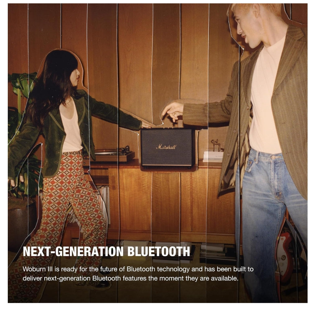 Parlante Bluetooth Marshall Woburn III 150Watts BT52 HDMI RCA Negro