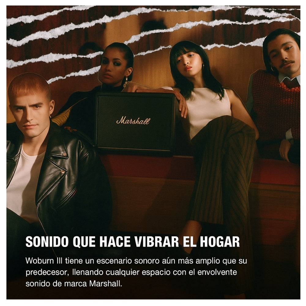 Parlante Bluetooth Marshall Woburn III 150Watts BT52 HDMI RCA Negro