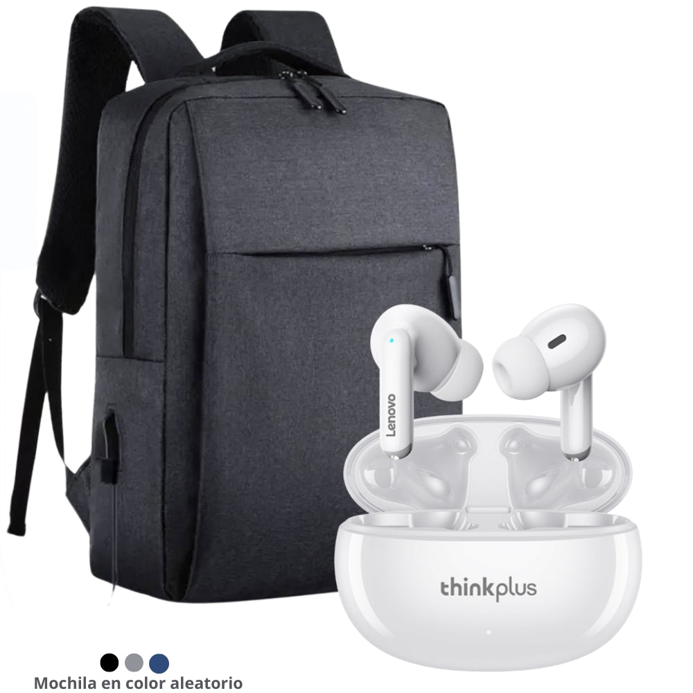 Lenovo Audífono XT88 blanco + Mochila Portalaptop