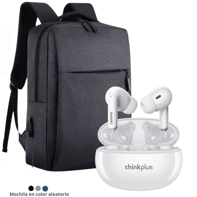 Lenovo Audífono XT88 blanco + Mochila Portalaptop