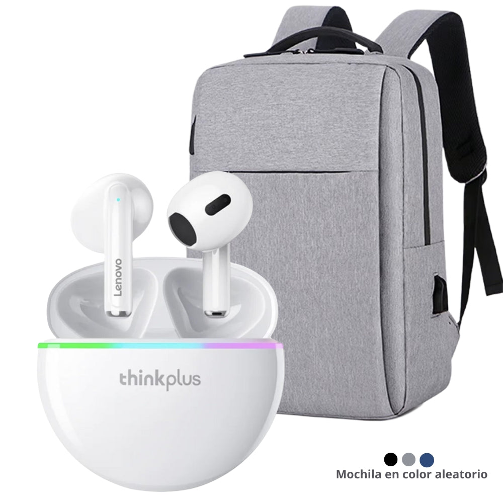 Lenovo Audífono XT97 blanco + Mochila Portalaptop