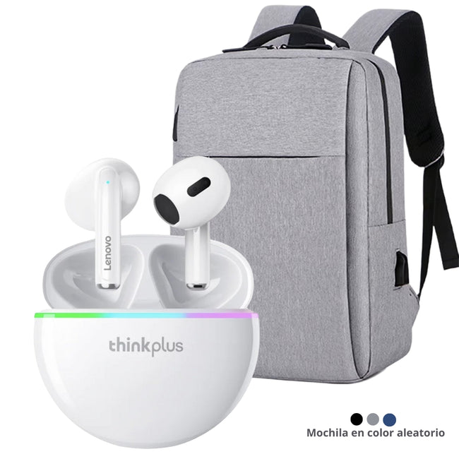 Lenovo Audífono XT97 blanco + Mochila Portalaptop