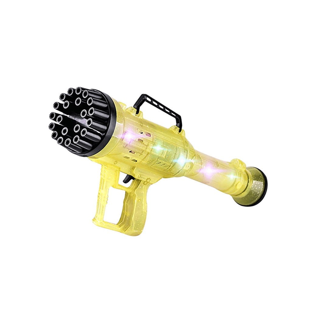 Pistola Burbuja Grande 21 Agujeros Luz Led + Liquido