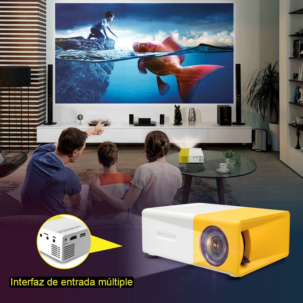 Mini Proyector Portatil Multimedia LED 1080P Con Control Remoto - Colores